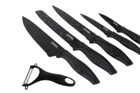ALKANA Küchenmesser Messer Set 6 tlg Marmorbeschichtung Schwarz NEU - 1-Photoroom.jpg